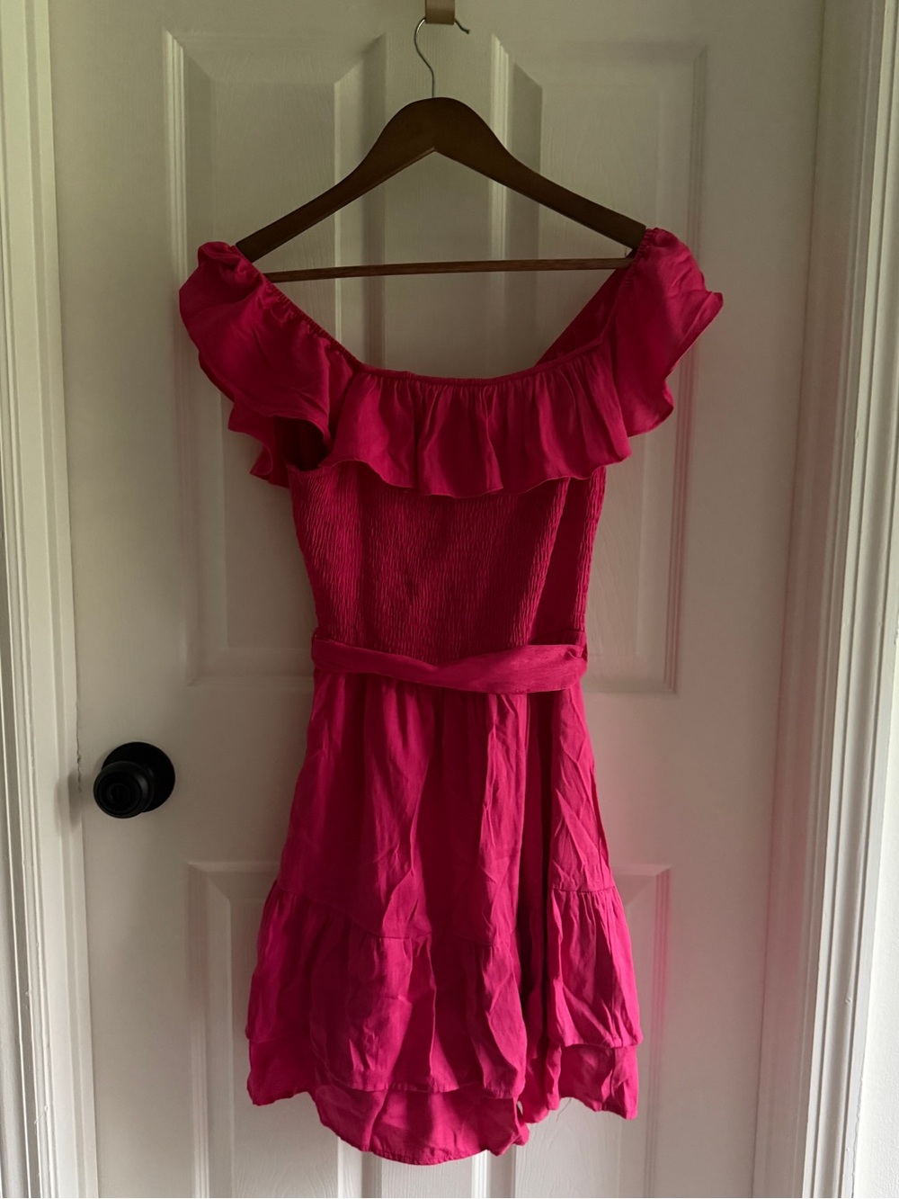 Pink Ruffle and Smocked Dress